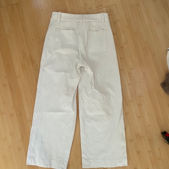 J. Crew Sydney Wide-Leg Pant in Bi-Stretch Cotton Blend, Ivory, Size 0 - Picture 5 of 6